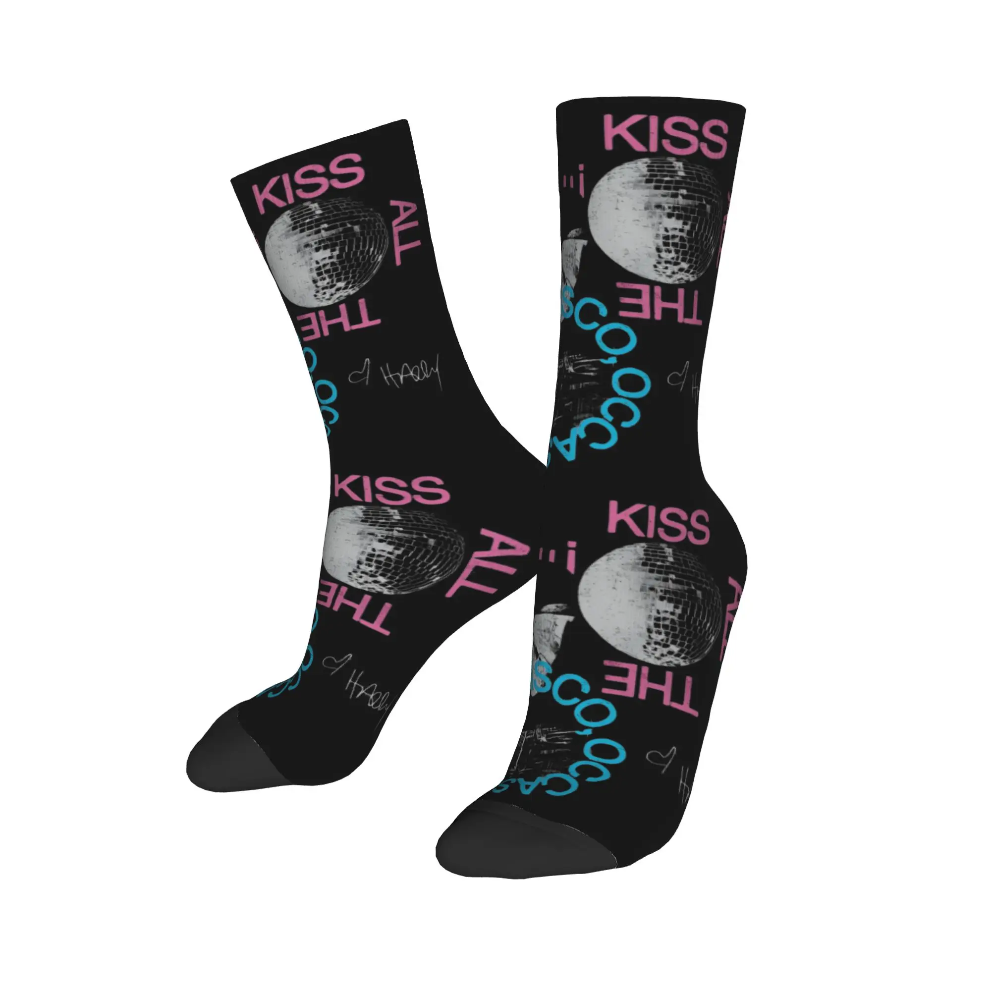 Kiss All The Time 디스코 양말 남성 여성 캐주얼 해리스 싱어 스타일 양말 하라주쿠 여름 겨울 중간 튜브 양말 선물