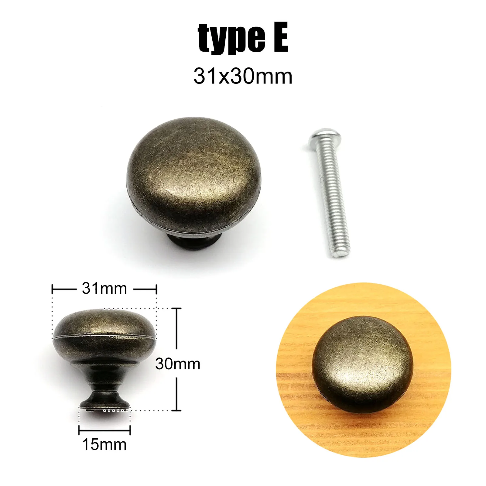 HZYUEGOU Vintage Retro Runder Kugelförmiger Schmuckkasten Schrank Kommode Schublade Tür Fenster Griff Zugknopf Bronze – Detail 8