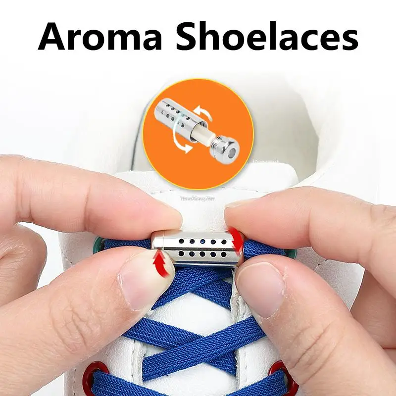 

Aroma Elastic Laces Sneakers Shoe Laces Clean Air No Tie Shoelaces Flat Kids Adult Shelace Without Ties Rubber Bands for Shoes