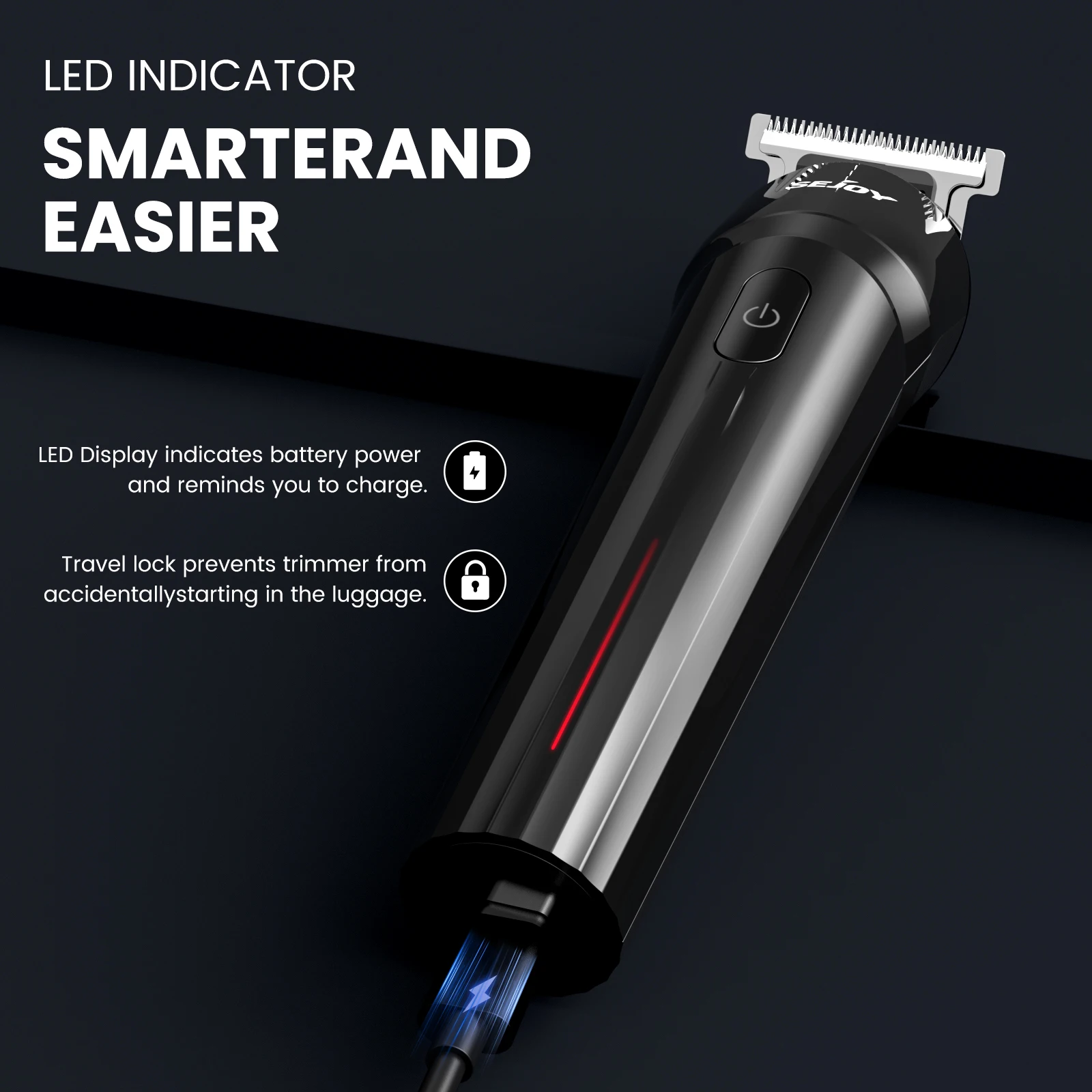 Sejoy Electric Hair Clippers For Men Cordless USB Hair Trimmer Professional Barber Clipper Rechargeable Hair Cutter Machine 5
