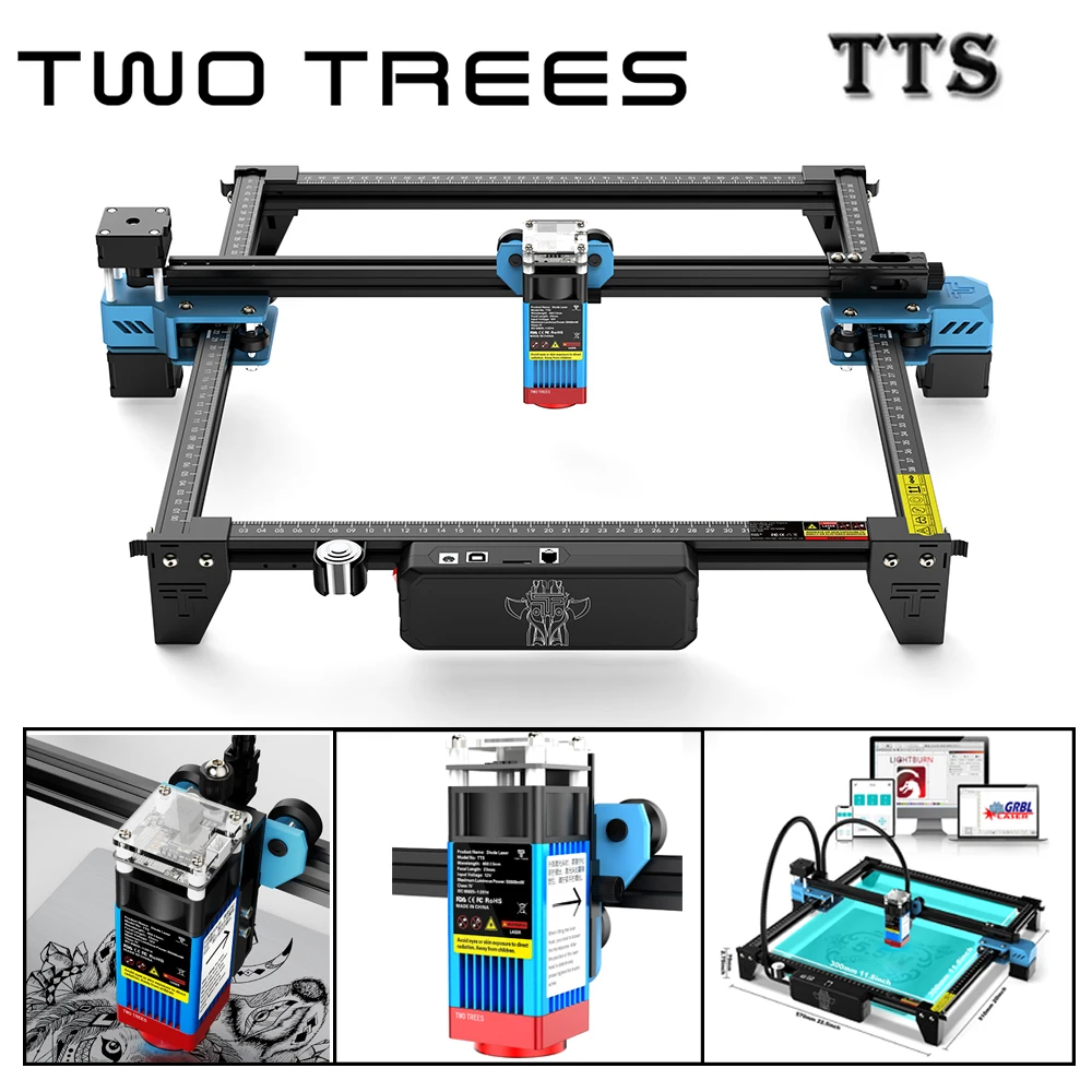 Twotrees Tts-55 40W Macchina Per Incisione Laser Telaio Fai Da Te Taglio Veloce Ad Alta Precisione Per Taglierina In Metallo Legno Acciaio Inossidabil