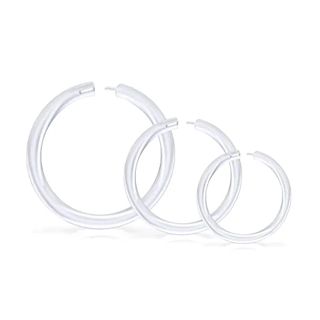 Clear Sports Work Bioflex Helix Tragus Conch Earrings Plastic Medusa  Piercing Jewelry Lip Rings Labret Piercing Retainer - AliExpress