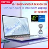 15.6 Inch Gaming Laptop Intel i7 1260P NVIDIA MX550 2G i9 10880H IPS Fingerprint Office Ultrabook Slim Notebook Windows 11 WiFi 1