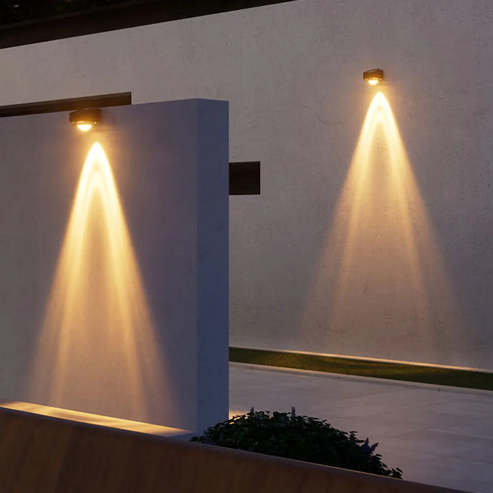 1-5pcs 태양광 벽 세척 조명 야외 방수 IP65 LED 따뜻한 백색 정원 마당 울타리 분위기 조성 홈 데코
