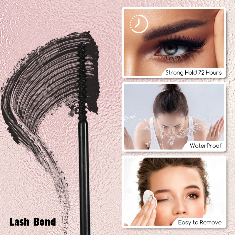 Etvite 10ml Strip Lashes Glue Lash Bond & Seal Cluster Eyelash Glue Darkblack Waterproof