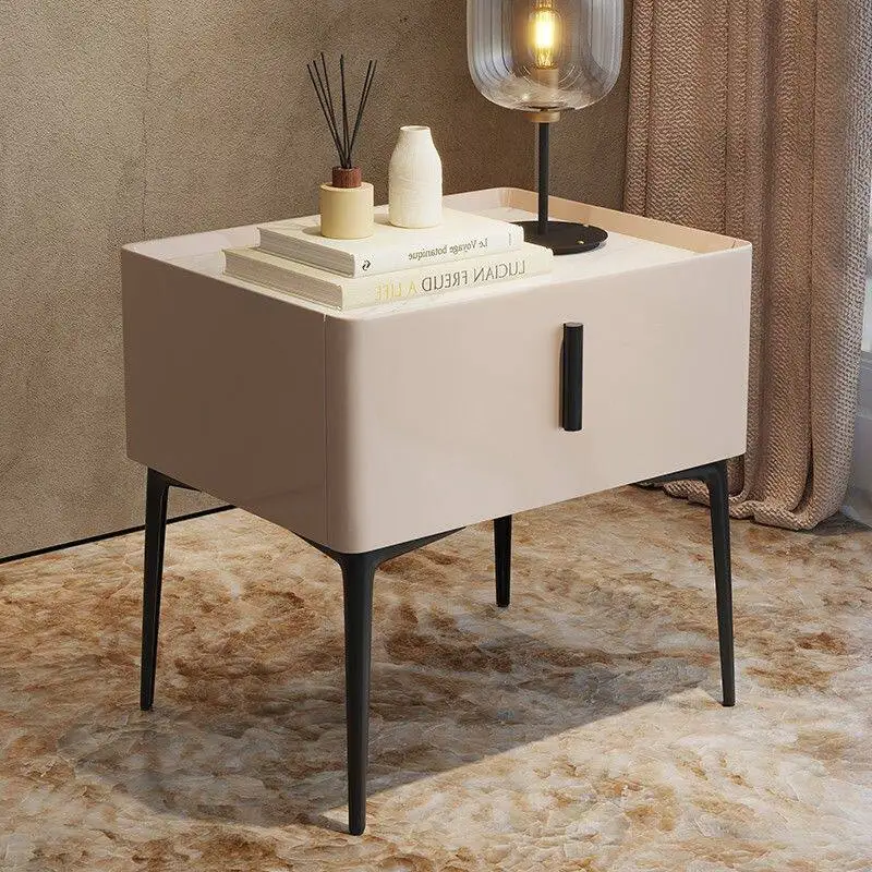 

Luxury Storage Box Nightstands Italian Drawers Simple Narrow Bedside Table Aesthetic Design Cute Table De Chevet Home Furniture