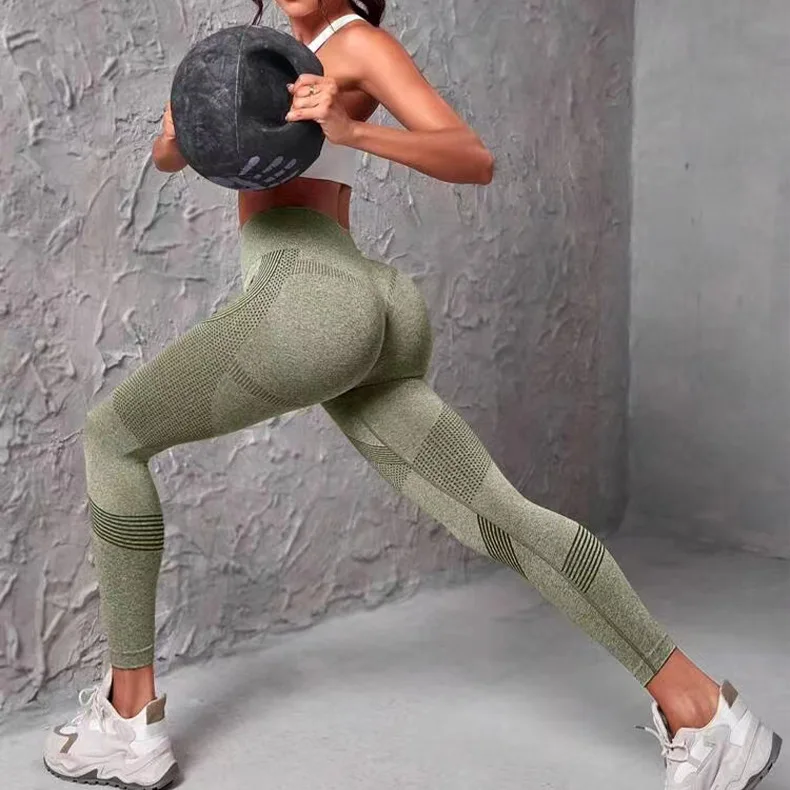 Seamless High Waisted Leggings Belly Tightening Hip Lifting Yoga Pants