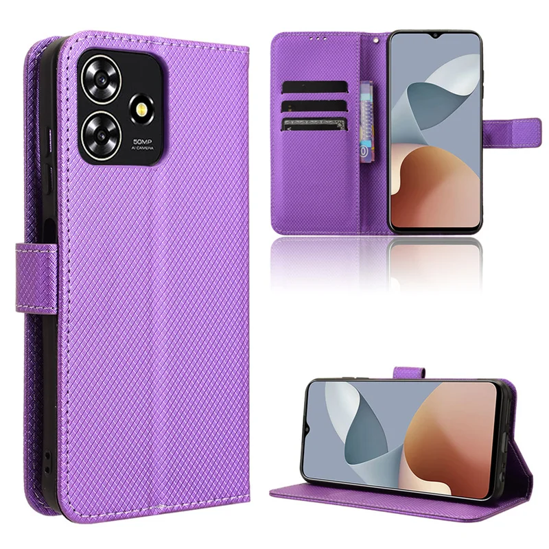 Per Zte Blade V50 Smart Flip Luxury Cover Diamond Pattern Skin Pu Leather Wallet Stand Case Per Zte Blade V50 Design Phone Bags