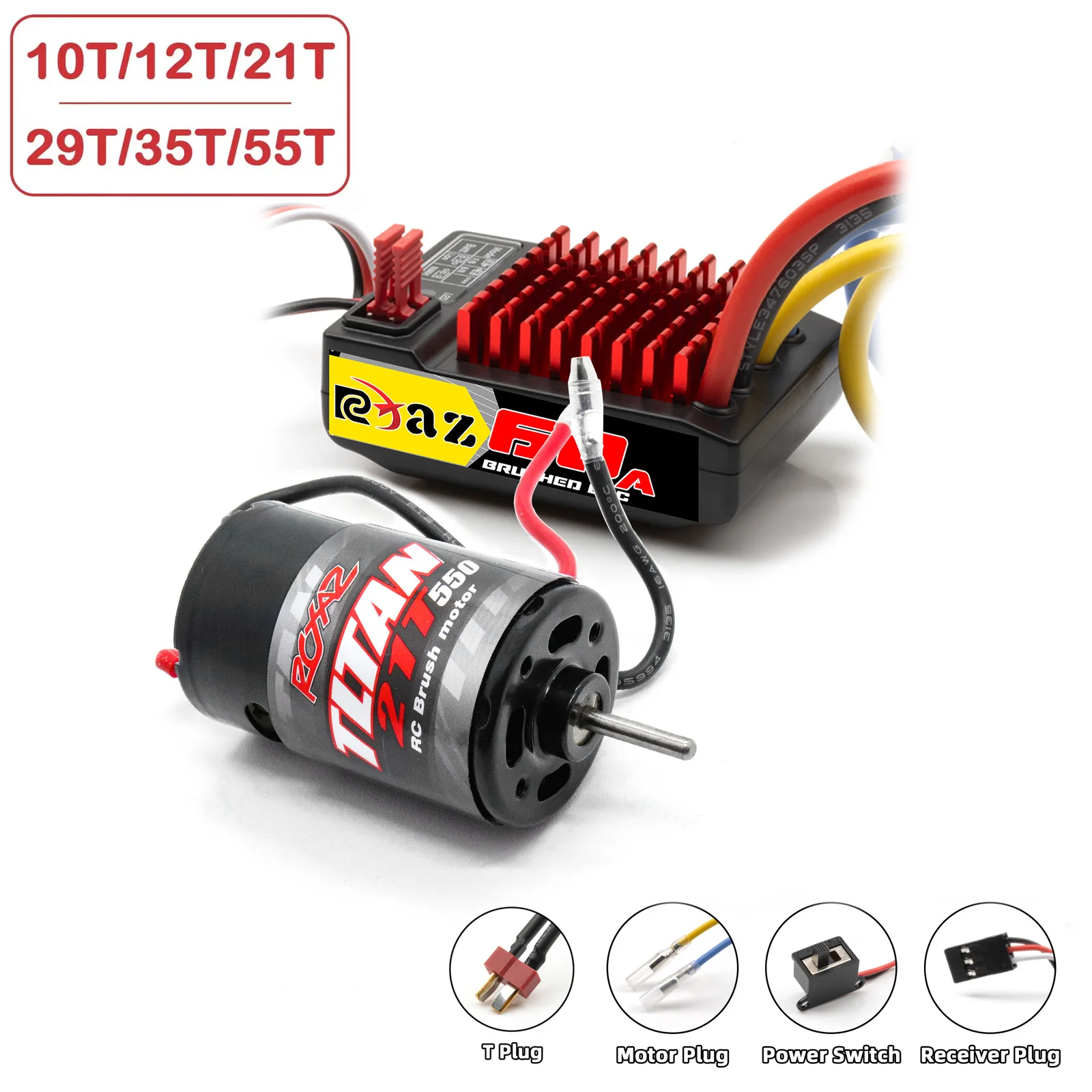 Moteur RC 550 12T-60A 21T-60A 35T-60A 55T-60A 10T-60A 29T-60A Brushless