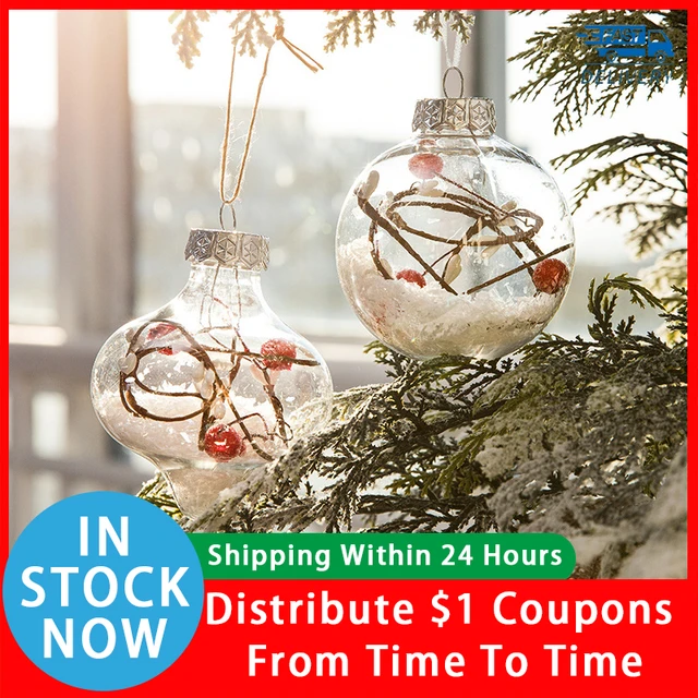 5 Pairs Clear Plastic Fillable Ornaments Ball for Christmas Tree  Decorations Clear Christmas Balls Xmas Tree Ornament 2023 - AliExpress