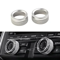 2 PCS Chrome Silver Volume Radio Knob Cover For 911 For Macan Cars Automobiles Interior Accessories