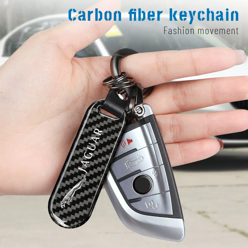 Car Logo Keychain Carbon Fiber Automobile Key Ring Car Styling For