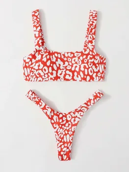 Women Orange Leopard Push Up Padded Thong Swimsuit Female Cut Out Bathing Suit Swimwear 6 Women Orange Leopard Push Up Padded Thong Swimsuit Female Cut Out Bathing Suit Swimwear