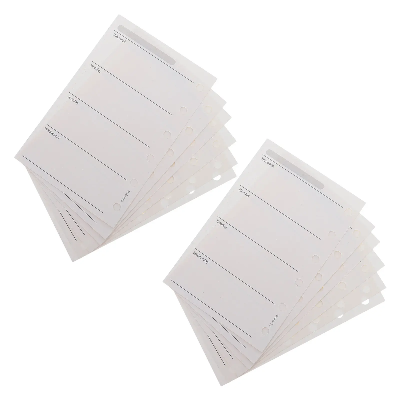 200Pcs A7 주간 플래너 리필 4.7x3.1 인치 120Gsm 6 링 바인더 휴대용 개인 플래너 페이지용 양면 줄지어진 종이