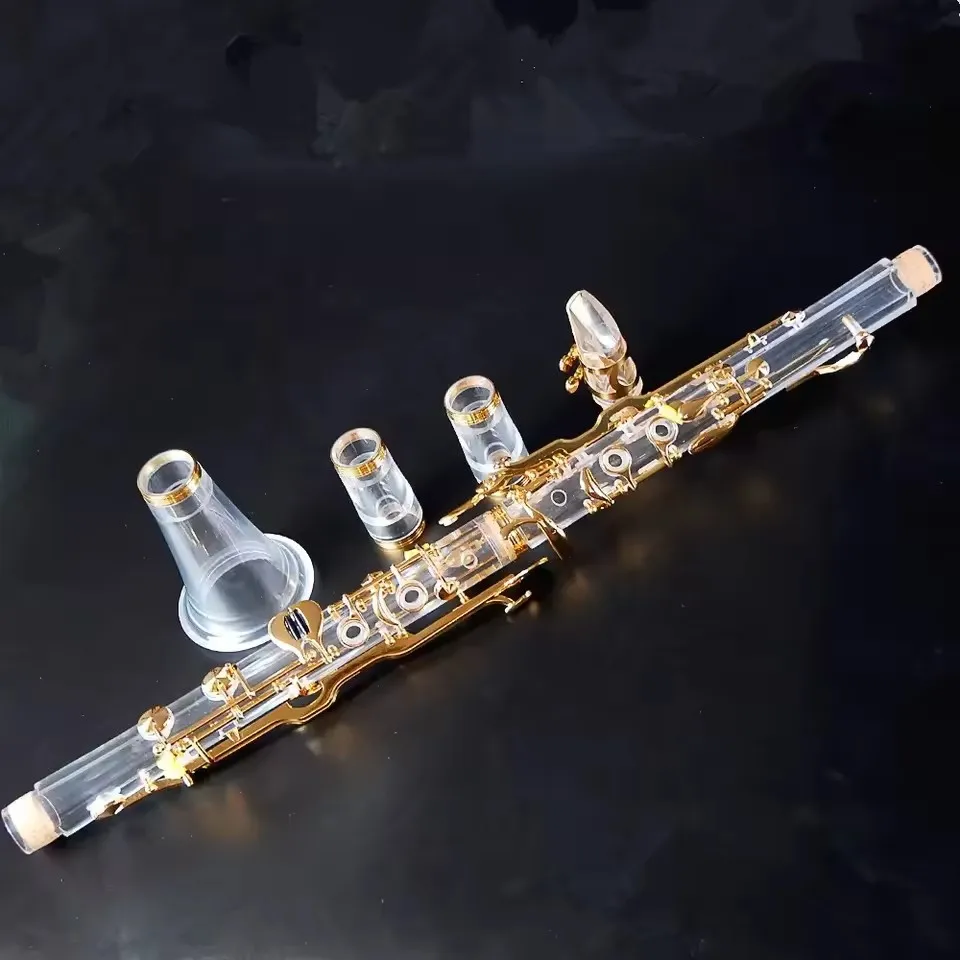 Transparent acrylic tube body system klarinette 18Keys G Clarinet gold-plated 18keys