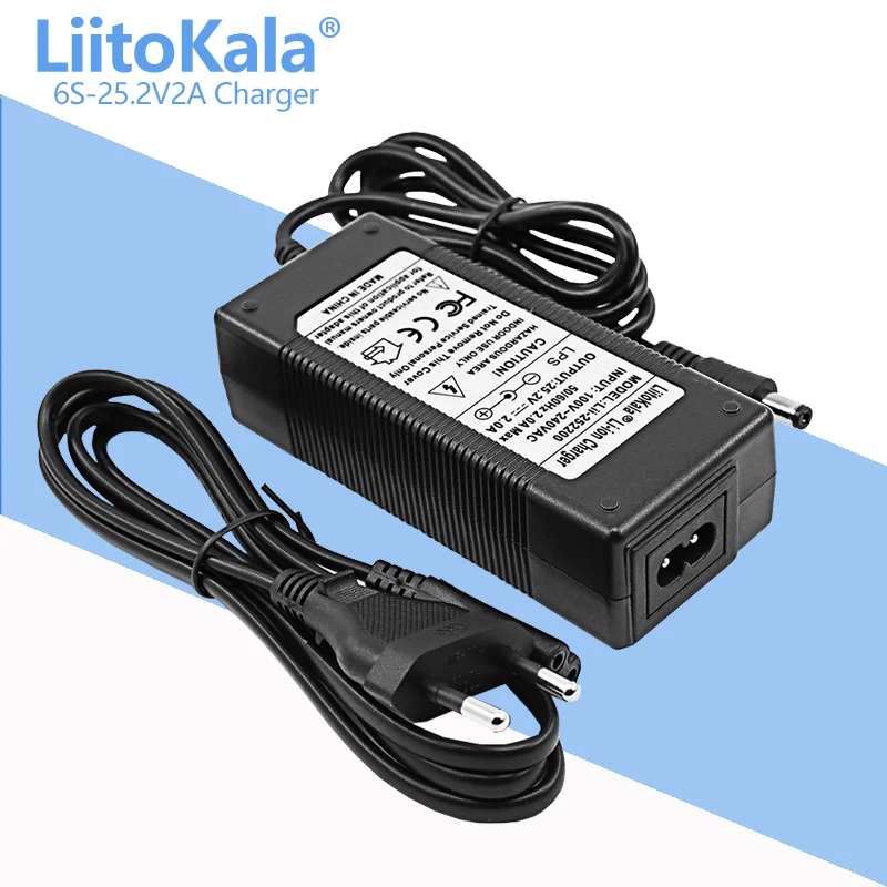 LiitoKala 배터리 팩 전원 공급 장치, 리튬 이온 배터리 충전기, AC 100-240V 컨버터 어댑터, 6S, 25.2V, 2A, 24V, 1-5 개