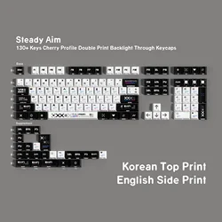 Black & White PBT Korean Keycaps with Double - Side Print (Double print KR)