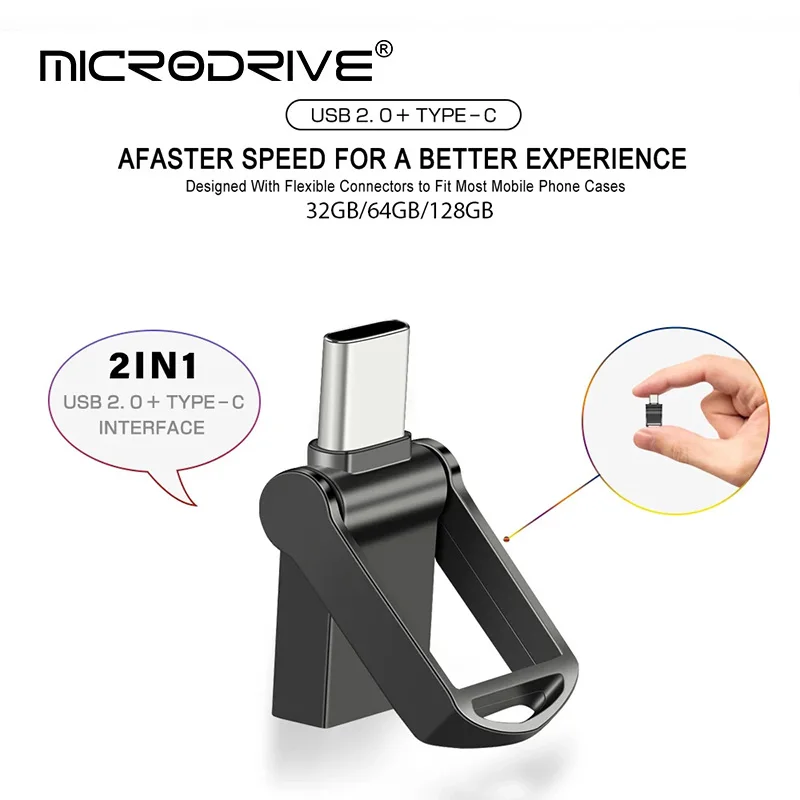 Compact Type C USB Flash Drive with Multiple Storage Options | Free Shipping