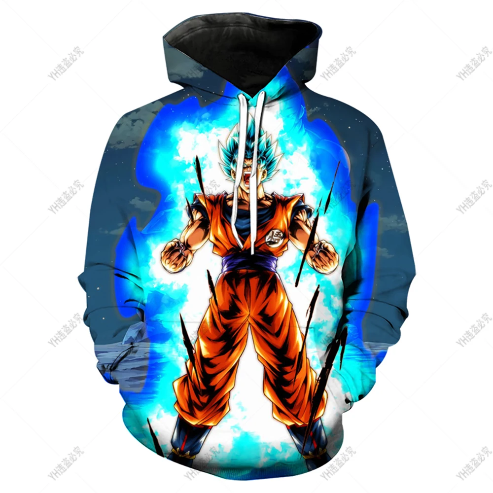 Zipper Hoodie Goku Super Saiyan God Hoodie 2024 3D New Anime