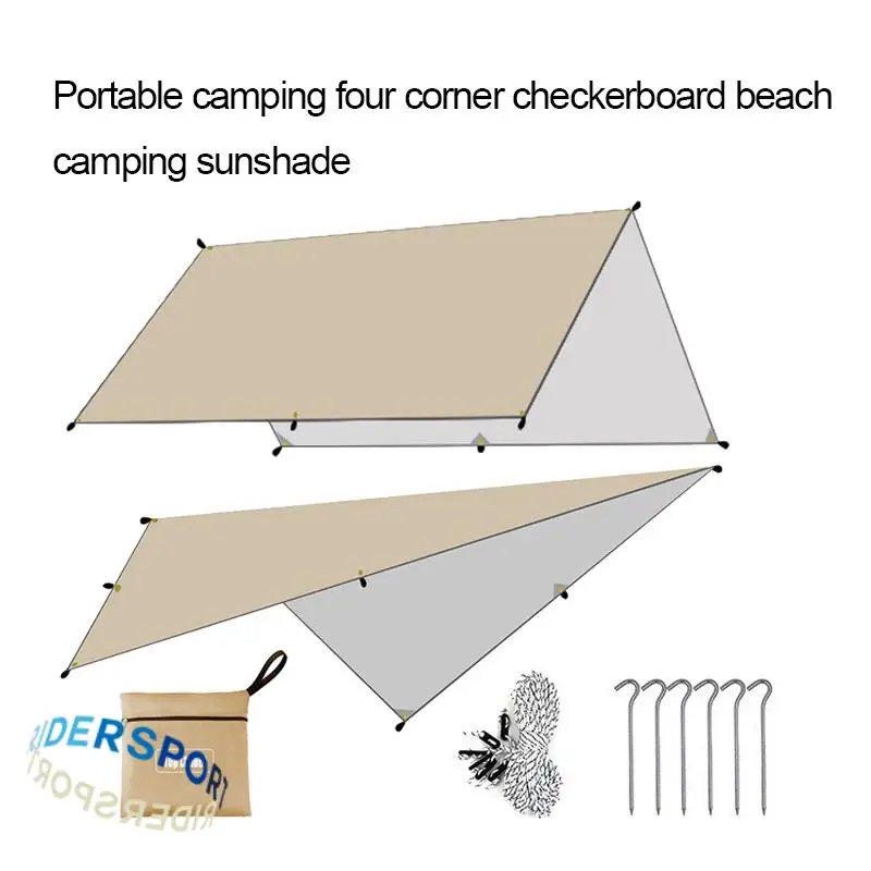 Camping Tourist Tarp with Peg Rope Waterproof Ultralight Sun Shelter Outdoor Awning Tent Sail Canopy Sunshade Garden Shade Cover_voghion.com