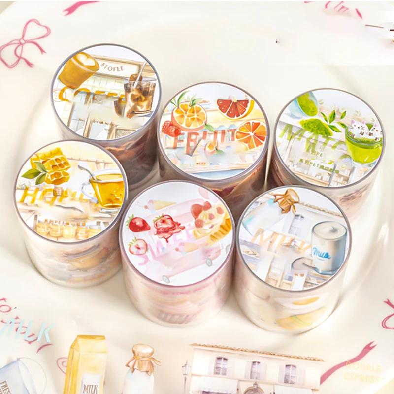 Mr. Paper, milk tea and coffee themed stickers, scrapbook,phone case,diary decoration stationery stickers tape200cm/roll 2