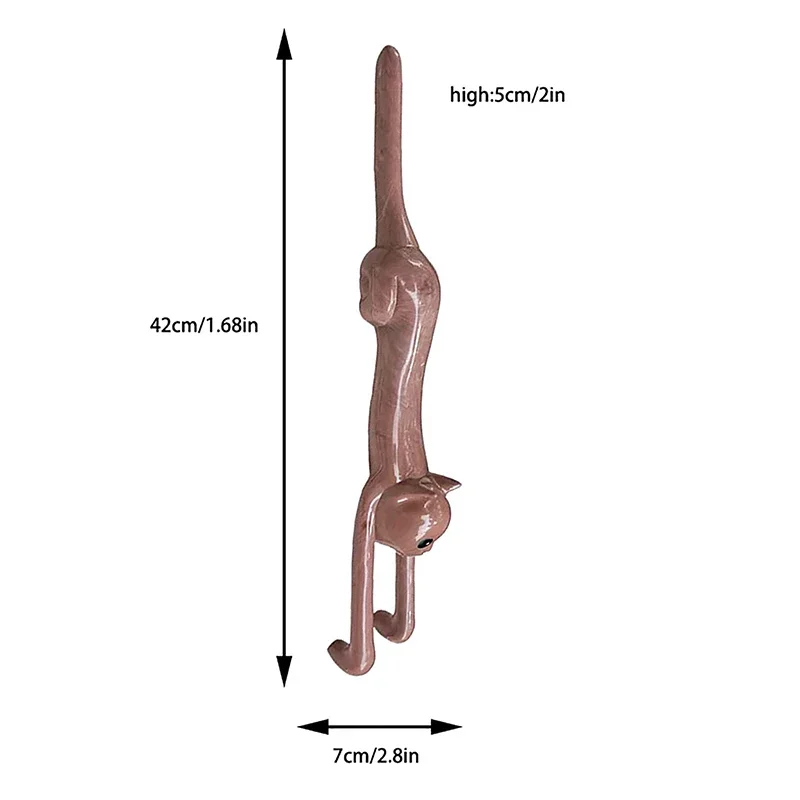 Wooden Cat-Shaped Back Scratcher Long Handle Anti-Itch Massager Pet Cat Statue Back Scratcher Relieve Itching Tool