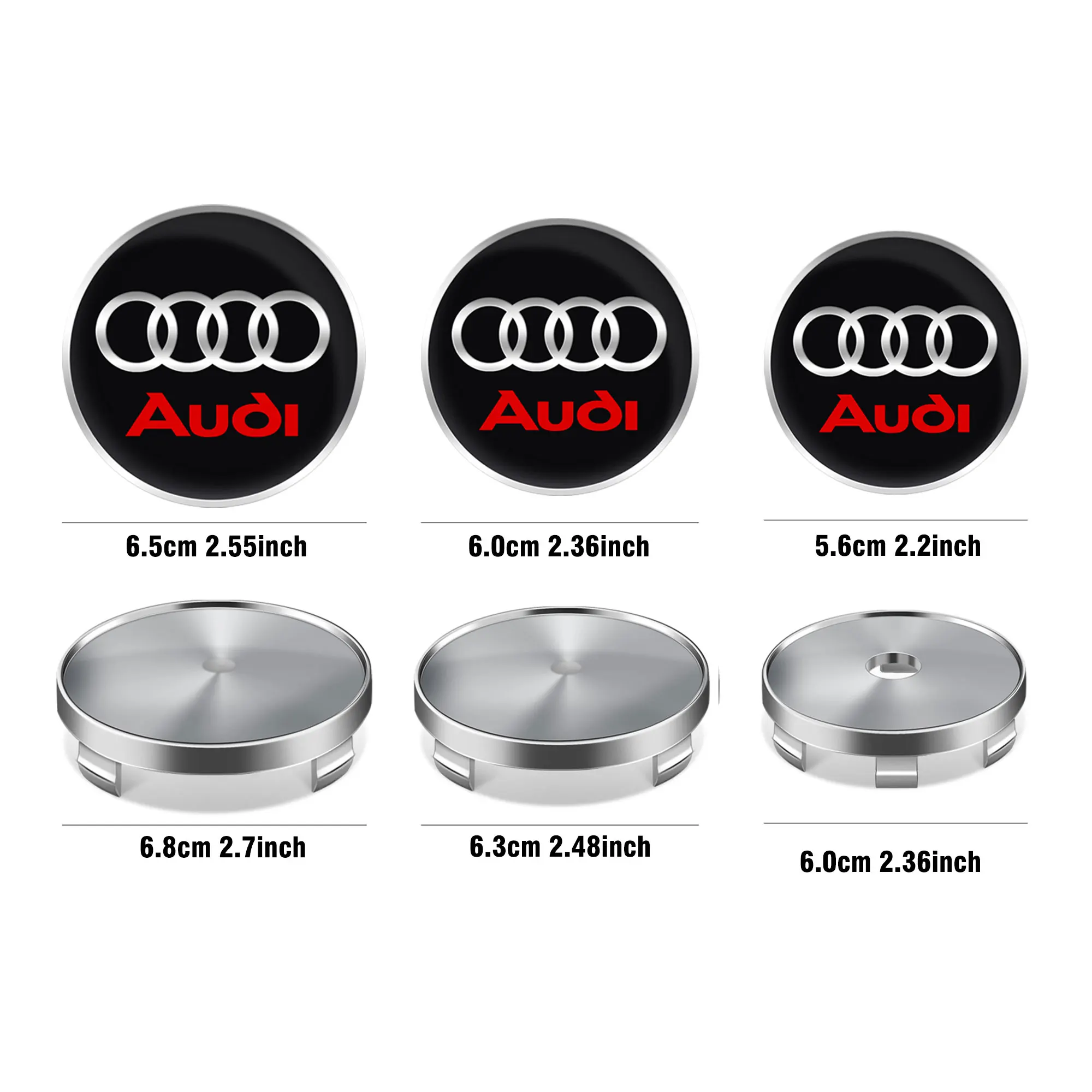 Set of 4 Car Wheel Center Cap Logo Hub Cover Stickers - Stylish Auto Accessories