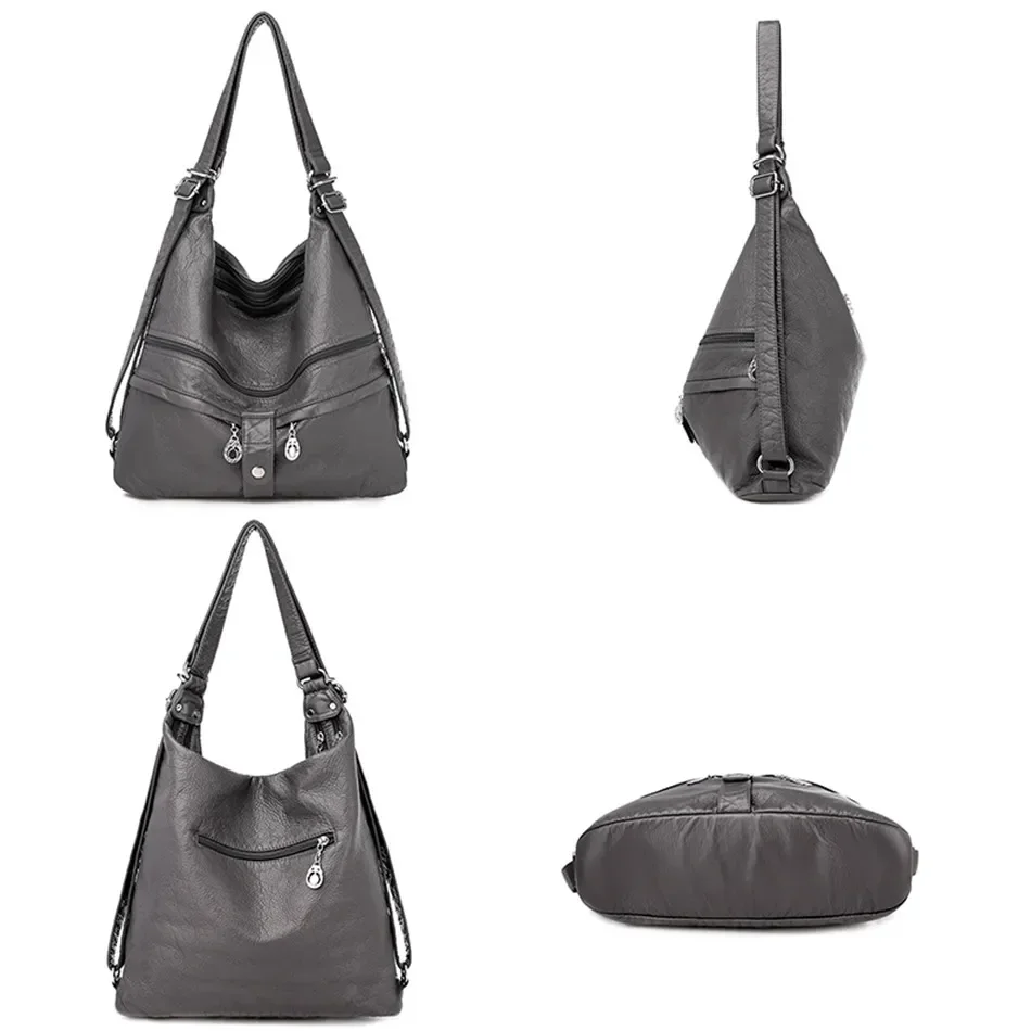 High Quality Leather Backpack Women Travel Bagpack Female Large Capacity School Backpack Shoulder Bags for Women 2024 Sac A Dos 5