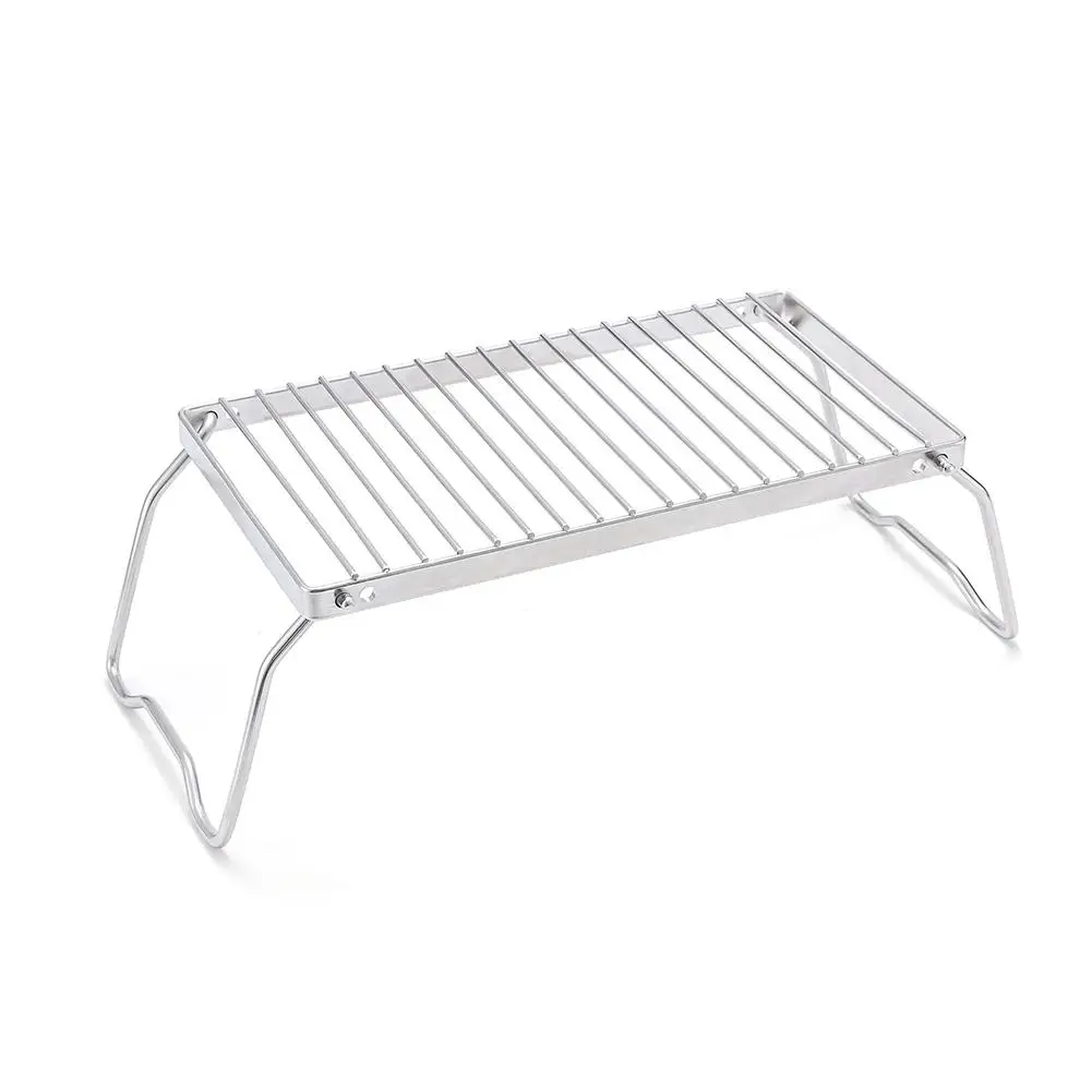 

Portable Foldable Grill Stand 2 Levels Adjustable Height Stainless Steel Burner Stove Bracket Holder For Picnic Cooking Camping