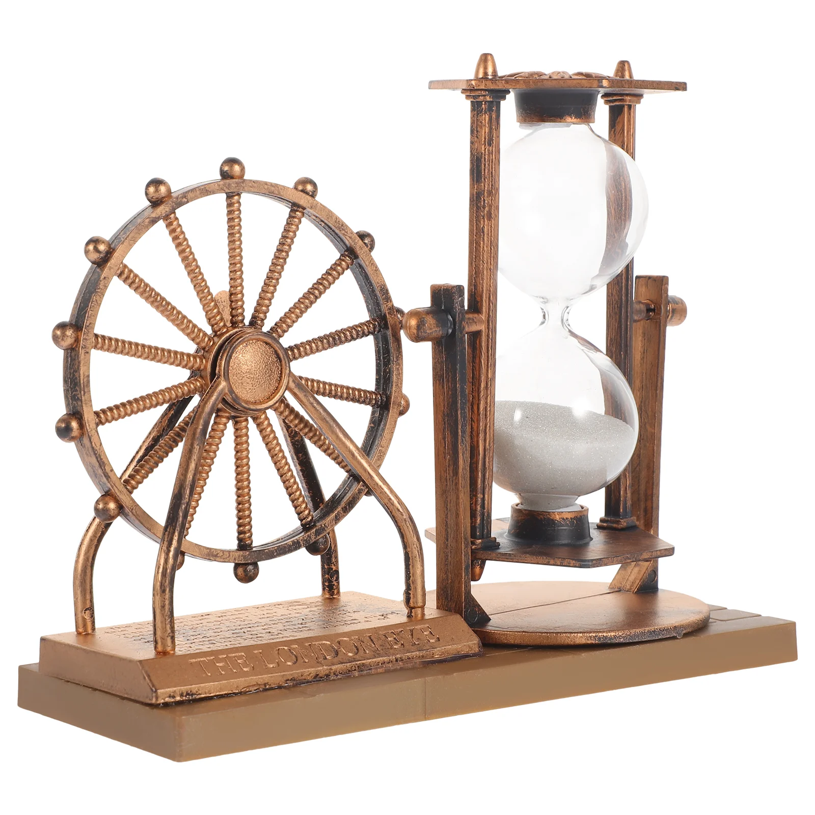 

Винтажные песочные часы с колесами обозрения, красивые песочные часы для рабочего стола, изысканный песочный Декор для дома и офиса (серебристый)