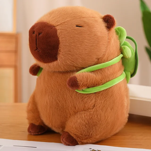 귀여운 Capybara와 거북이 조합의 푹신한 봉제 인형