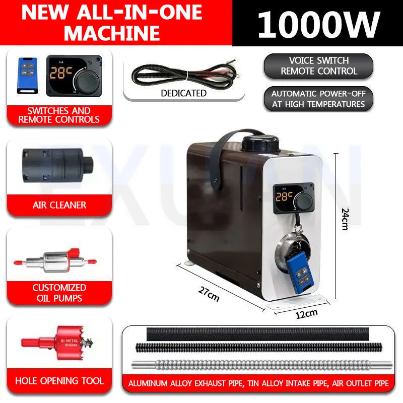 12V/24V Small Truck Parking Heater Diesel Air Heater 1000W