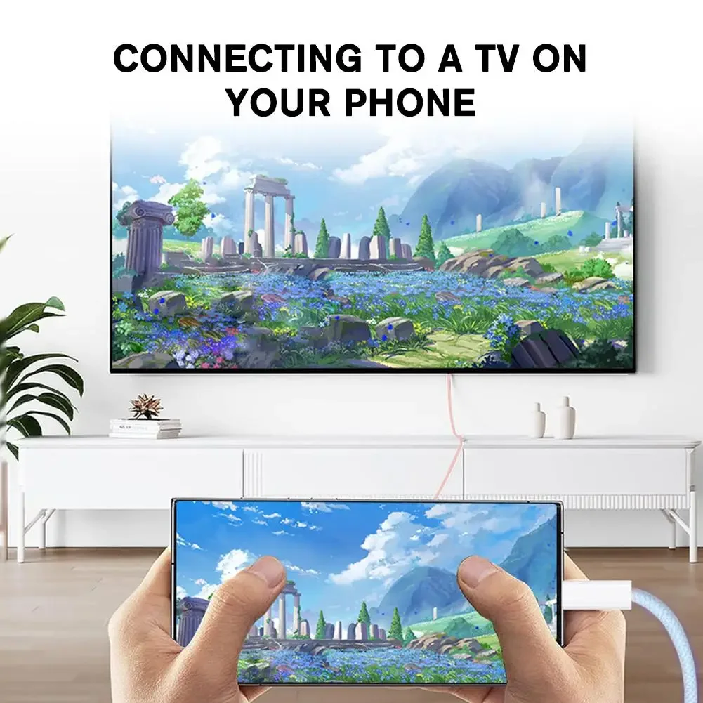 4K 60Hz/30Hz USB Type C To HDMI-Compatible Cable with PD 100W Thunderbolt 4/3 Compatible For iPhone 15 Air iPad Samsung HDTV hdmi cable hdmi adapter cable hdmi adapter usb adapter cable usb c to hdmi cable hdtv cable hdtv adapter cable typec to hdmi cable