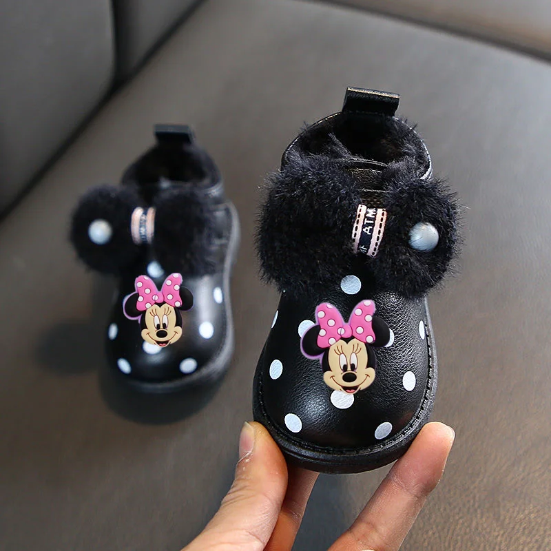 Disney Mickey mouse winter children's toddler shoes cartoon casual shoes pu Minnie girl boy baby shoes