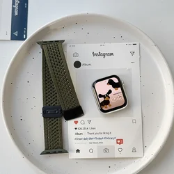 Nylon Magnetic Band for Apple Watch - Soft and Stylish Strap Bracelet (Green)