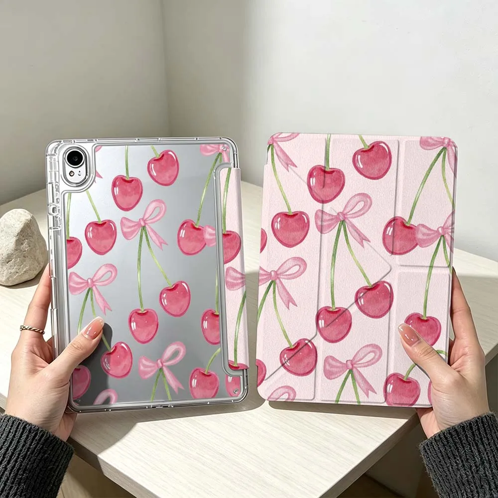 Cartoon Bow and Cherries Tablet Case - Soft and Stylish Design