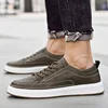 Men Genuine Leather Muller Shoes Casual Leather Outdoor Shoes Walking 2024 Trend Platform Antiskid Comfortable Vulcanized Shoes 6