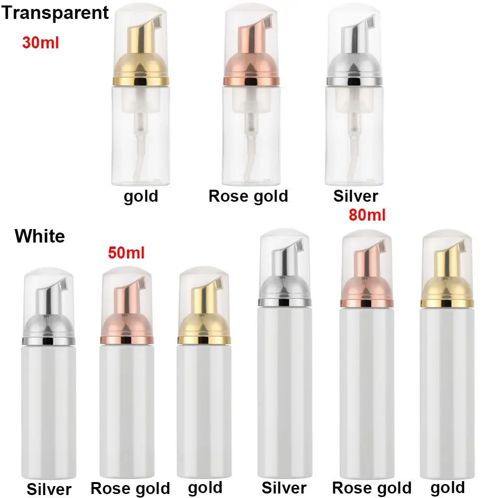 Plastic Foam Pump Container Rose Gold Cosmetic Bottle