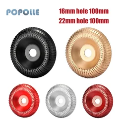Meuleuse d'angle revêtu de carbure de 16mm/22mm, outil de meulage, roue de polissage, outil rotatif de sculpture sur bois, roue de meulage de 100mm de diamètre 