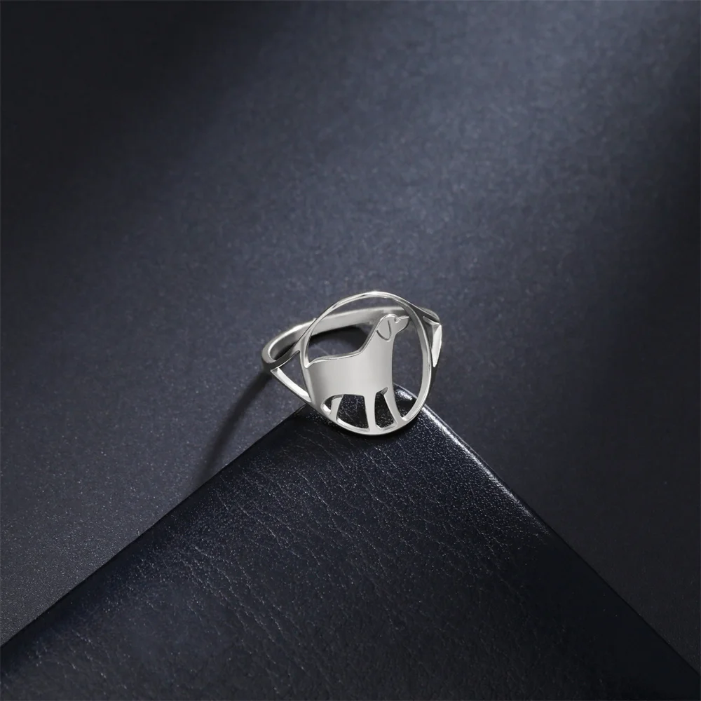 Süße Hund Katze Ringe für Frauen Mädchen Edelstahl Tier Eichhörnchen Welpen Fingerringe Mode Kpop Paar Schmuck Anillos Mujer – Detail 13