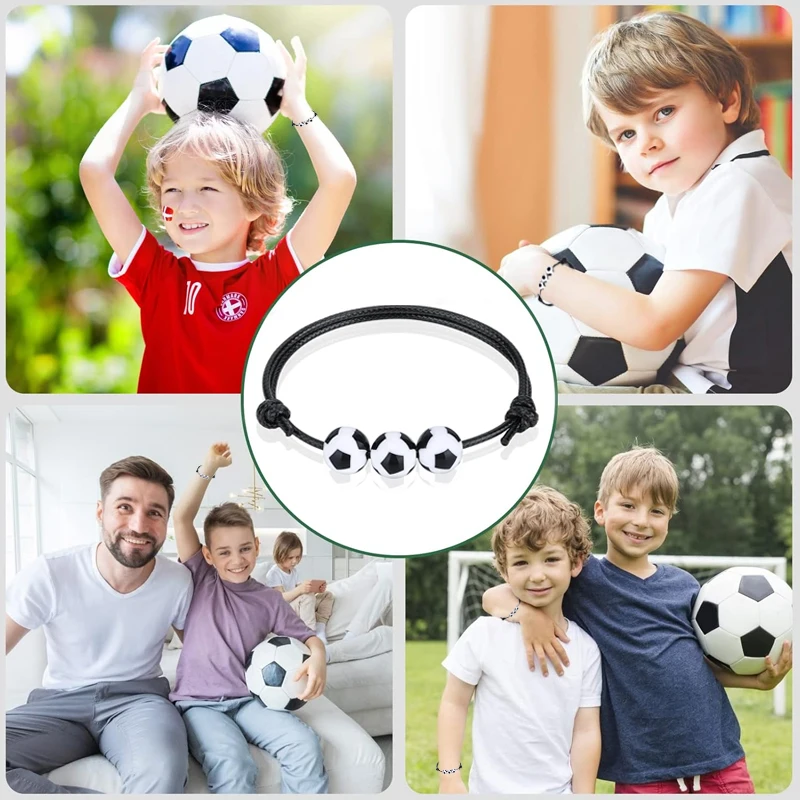 10/20 Stück Sport-Party-Charm Fußball-Armband Kapitän Fußball-Armbänder Inspirierende Armbänder Sport-Geschenk – Detail 5