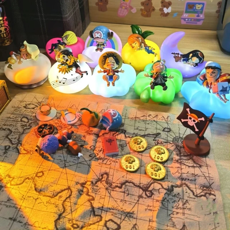 One Piece Night Light Model Anime Rufy Zoro Nami Sanji Chopper Figure Sweet Dream Series Led Night Light Ornament Gift