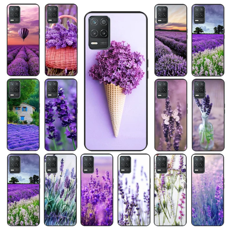 Лавандовые фиолетовые цветы фотоаксессуары для OPPO Realme 8 7 6 6Pro 7Pro 8Pro 6i 6S C3 C21 C21Y C11 C15