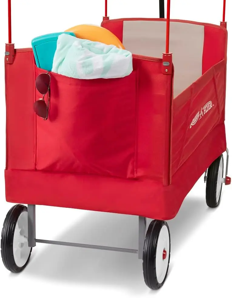 Radio Flyer Folding Wagon with Canopy for Kids, Garden and Cargo 6