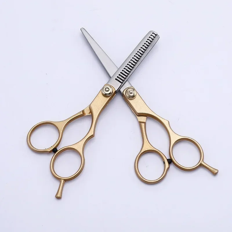 

2Pcs/Set Gold Haircut Kit 6 Inch Scissors Salon Professional Barber Hair Cutting Thinning Hairdressing Comb Hair Styling Tool