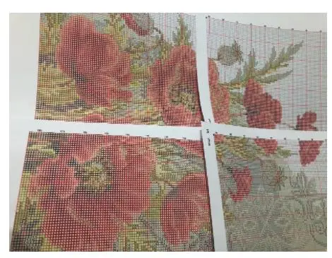 Cross Stitch Ecological Cotton Thread Embroidery for Home Decoration, Hanging Painting, Flowers 50-36