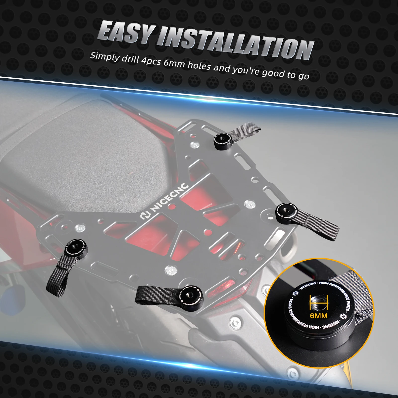 Rear Luggage OS-Rack Loops 6mm Holes For KTM 790 890