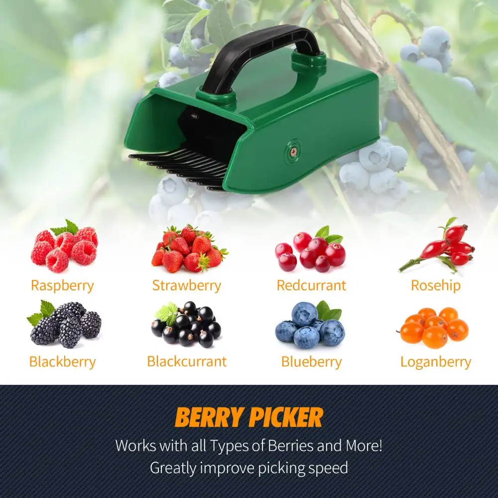 Berry Picker Metal Comb Handle Fruit Harvester For Blueberry Collection