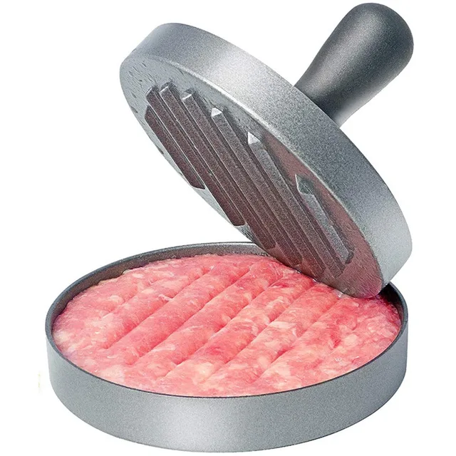 1 Kiváló Minőségű, Kerek Hamburger Penész Alumínium Ötvözet Hús Marhahús Bbq Húsprés Konyhai Étel