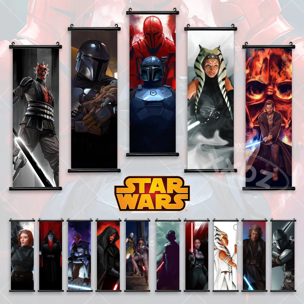 Star Wars Wallpaper Obi-Wan Kenobi Poster Darth Vader Hanging Painting Owen Lars Wall Art Han Solo Scrolls Picture Home Decor